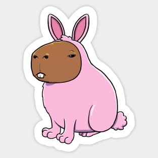 Capybara Bunny Costume Sticker